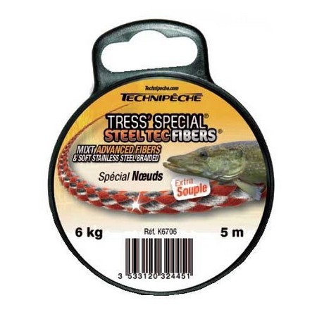 Trenza Para Bajo De Línea Technipêche Steel Tec Fibers Rojo