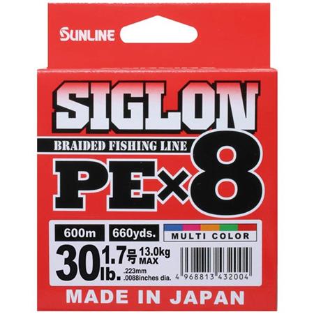 TRENZADO- 600M SUNLINE SIGLON BRAID PE 8X MULTICOLOR - 600M