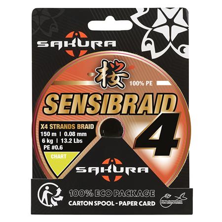 Trenzado Chartreuse - 150M Sakura Sensibraid 4X Chartreuse - 150M