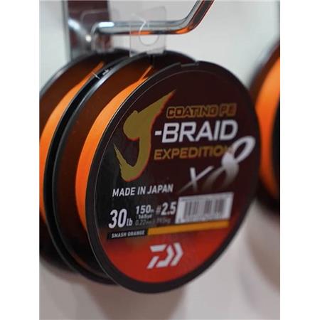 TRENZADO DAIWA J-BRAID EXPEDITION X8 SMASH ORANGE - 150M