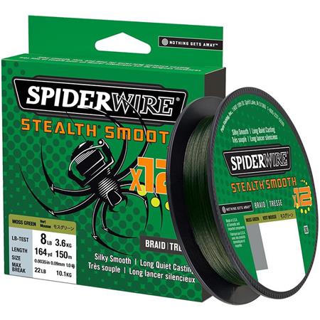 Trenzado Spiderwire Stealth Smooth 12 Braid - 150 M - Verde Musgo