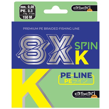 TRESSE ASARI 8X-K SPIN - VERT FLUO - 150M