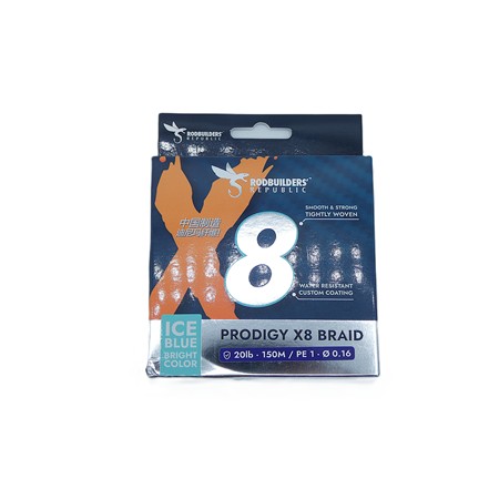 Tresse Rodbuilders Republic Prodigy X8 Braid - Ice Blue - 150M - Pe1