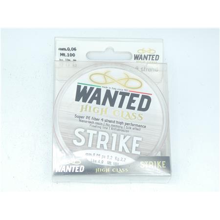 Tresse Wanted Strike X4 - 100M - 0.06Mm Rouge