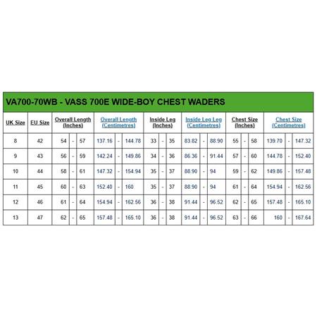 VADEADOR PVC VASS TEX 700E WIDE-BOY CHEST WADER