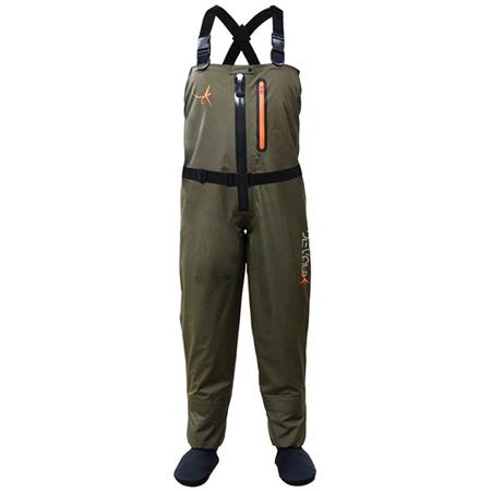 Vadeador Respirable De Media Caña Devaux Zip Dvx 400 - Olive