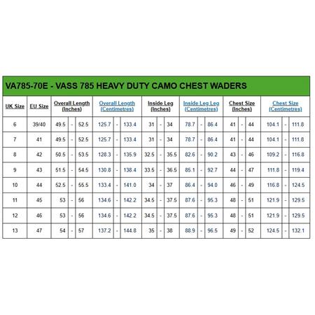 VADEADORES VASS TEX 785 CAMOUFLAGE CHEST WADER