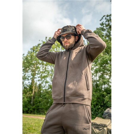 VESTE HOMME AVID CARP COMPOUND ZIP HOODIE - MARRON