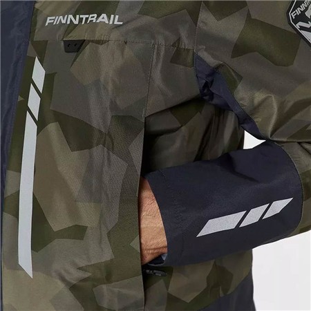 VESTE HOMME FINNTRAIL IMPERMÉABLE GREENWOOD - CAMO SHADOW GREEN