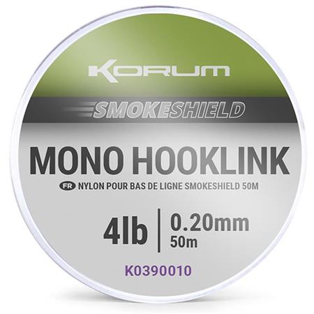 Vlecht Onderaan De Lijn Korum Smokeshield Mono Hooklink 50M