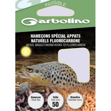 Voorgemonteerde Haak Garbolino Speciaal Natuurlijk Aas Fluorocarbon - Partij Van 10