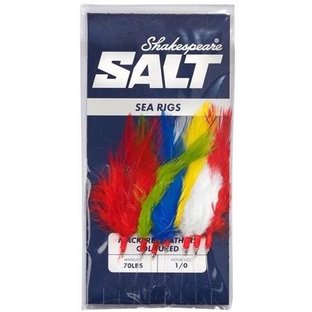 Voorgemonteerde Lijn Shakespeare Salt Rig Mackerel Feathers