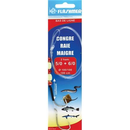 Vorfach Flashmer Speziell Für Meeraal, Rochen Und Adlerfisch - 5Er Pack