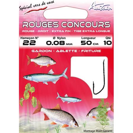Vorgebundener Haken Autain Concours-Rot 418