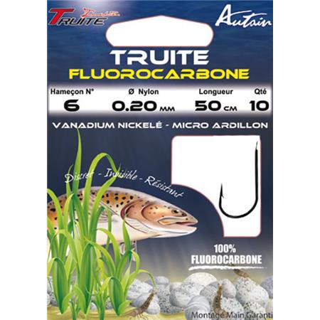 Vorgebundener Haken Autain Forelle Fluorocarbon Vernickelt