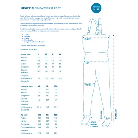 WADERS STOCKING - OLIVE KINETIC DRYGAITER II ST. FOOT -  OLIVE