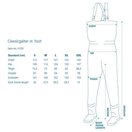 WADERS STOCKING RESPIRANT KINETIC CLASSICGAITER ST. FOOT - OLIVE