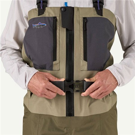 WADERS STOCKING RESPIRANT PATAGONIA SWIFTCURRENT TRAVERSE ZIP FRONT WADERS - RIVER ROCK GREEN