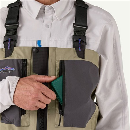 WADERS STOCKING RESPIRANT PATAGONIA SWIFTCURRENT TRAVERSE ZIP FRONT WADERS - RIVER ROCK GREEN