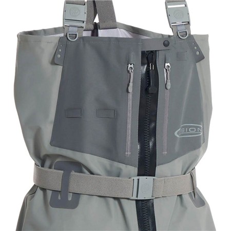 WADERS STOCKING RESPIRANT VISION KOSKI GREY ZIP WADERS