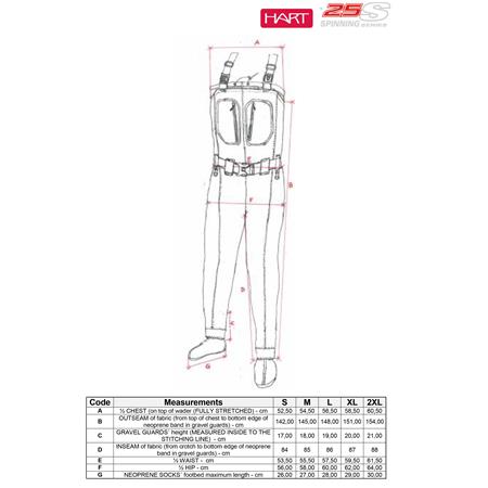 WADERS STRØMPE HART 25S SPINNING SERIE