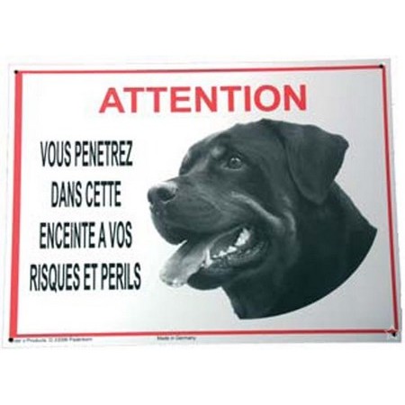 Warntafel „Attention Rottweiler