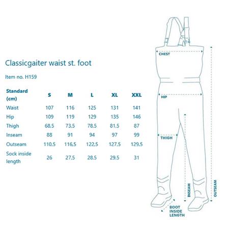 WATHOSE STOKING KINETIC CLASSIC GAITER WAIST ST FOOT - OLIV