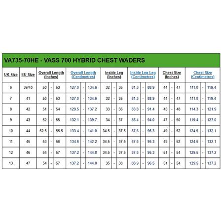 WATHOSEN VASS HYBRID 700 CHEST WADER
