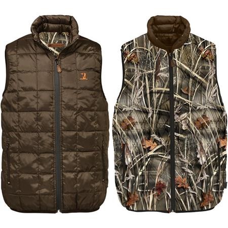 Weste Gemischt Ohne Ärmel Percussion Warm Reversible - Marron Ghost Camo Wet