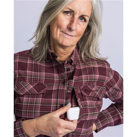 WOMEN'S LONG SLEEVE SHIRT PINEWOOD ABISKO HIKING FLANNEL - PLUM