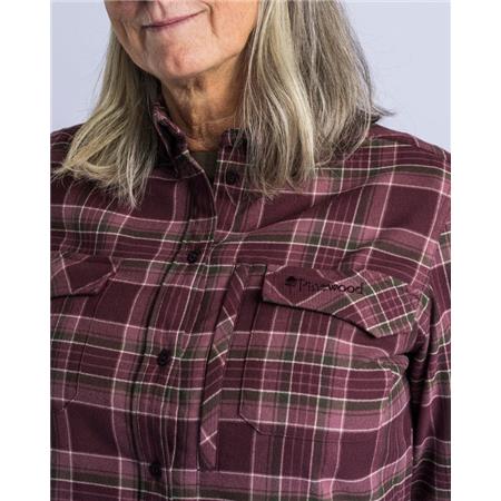 WOMEN'S LONG SLEEVE SHIRT PINEWOOD ABISKO HIKING FLANNEL - PLUM