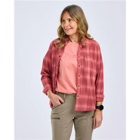 WOMEN'S LONG SLEEVE SHIRT PINEWOOD ABISKO TREKKING L/S - LANTANA PINK