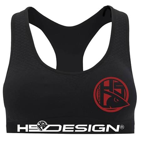 Women's Underwear Hot Spot Design Sport Bra Red Logo - Black