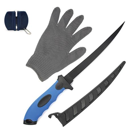 Zestaw Nóż + Ostrzałka + Rękawica Frichy