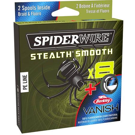 Σετ Πλεκτήσ Πετονιάσ + Φθοροάνθρακασ Spiderwire Duo Spool